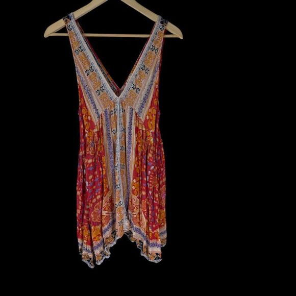 Intimately Free People Gypsy Rayon Asymmetrical Double VNeck Trapeze Dress Sz XS - Picture 3 of 8